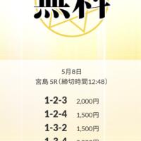 5月8日の宮島5R「皇艇」予想